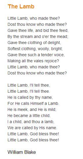 The Lamb - William Blake William Blake Poetry, The Lamb William Blake, Blake Poetry, William Blake Poems, Poetry Lyrics, Winter Poetry, Be Of Good Courage, British Literature, Seasonal Living