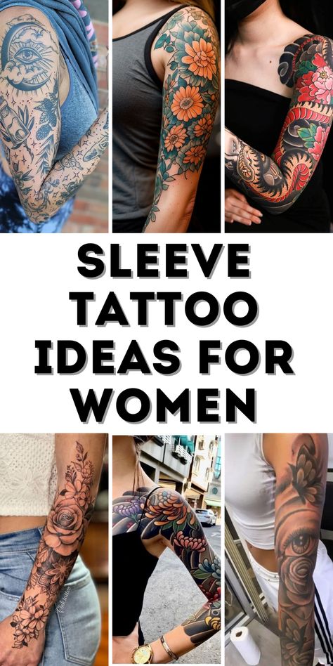 Sleeve Tattoo Ideas for Women: A Showcase of Artistic Expression Feminine Sleeve Tattoo Ideas, Feminine Sleeve Tattoo, Flower Ankle Tattoo, Sleeve Tattoo Ideas For Women, Feminine Sleeve, Unique Half Sleeve Tattoos, Arm Sleeve Tattoos For Women, Quarter Sleeve Tattoos, Ankle Tattoo Designs