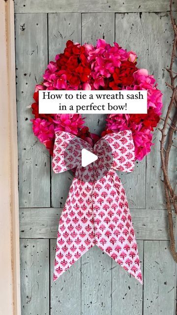 Grace Harris Collection on Instagram: "My most requested tutorial! Watch how to make the perfect bow with your wreath sash. It’s so easy you won’t believe it!  One key step that isn’t shown here is to press and starch your sash first. It really does make a difference! The wire I’m using here is fabric wrapped heavy gauge stem wire. I find it in the floral aisle at my local Walmart.   PS: the sash shown here is available on my website (and is on sale!!). Comment SHOP and I’ll send over the link💌  #wreathsash #putabowonit #bows #preppygrandhome #tradwithatwist #springdecor #frontdoordecor" Fabric Bow Tutorial, Making Bows For Wreaths, Floral Aisle, Diy Wreath Bow, Wreath Sash, How To Tie Ribbon, Bow Sash, Perfect Bow, Diy Tie