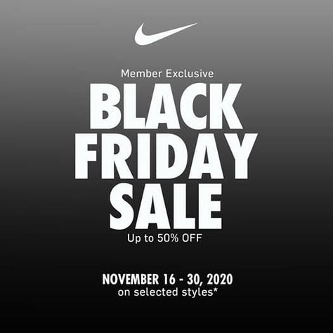 Nike Park – Black Friday Sale: Up to 50% Off Black Friday Design Inspiration, Black Friday Graphic Design, Sale Design Graphics Ideas, Black Friday Design Ideas, Black Friday Ideas, Black Friday Sale Ads, Black Friday Newsletter, Black Friday Advertising, Black Friday Sale Design