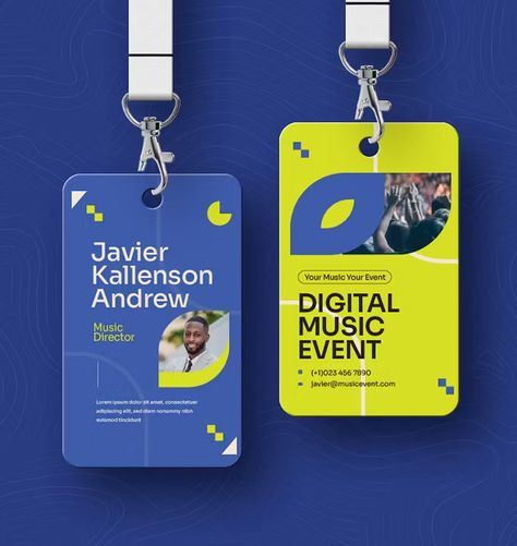 Music Event ID Card Template AI, EPS, PSD Event Badge Design, Event Badges, Identity Card Design, Employee Id Card, Instagram Graphic Design, Event Id, Name Card Design, Geometric Symbols, Event Card