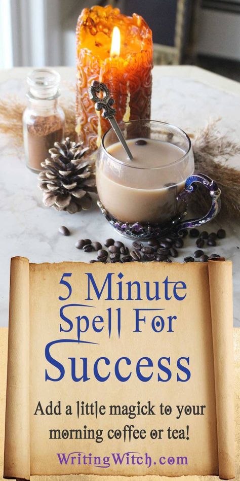 Spell For Success, Spells For Success, Coffee Spell, Spiritual Creativity, Success Spell, Witchy Spells, Witch Recipes, Coffee Magic, Diy Witch