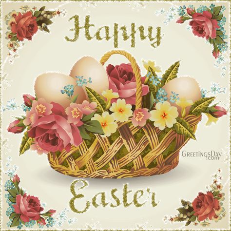 Easter Gif Images Vintage Easter Baskets, Happy Easter Messages, Easter Frame, Easter Greetings Messages, Happy Easter Greetings, Easter Festival, Easter Messages, Happy Easter Wishes, Family Easter