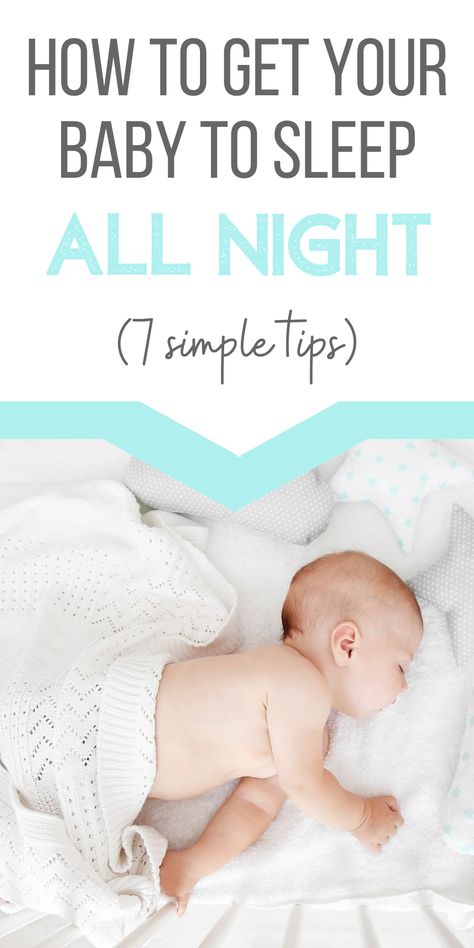 7 Tips To Get Your Baby Sleeping Through The Night | Our firstborn was a terrible sleeper. We used these tips for baby sleep training along with implementing a baby sleep schedule to finally achieve baby sleep through the night! Our baby slept for 8 hours straight by 7 weeks old. #babysleep 7 Week Old Baby, Baby Sleep Through The Night, Bedtime Routine Baby, Baby Sleep Training, Baby Sleep Consultant, Sleep Guide, Baby Schedule, Baby Sleep Schedule, Baby Bedtime