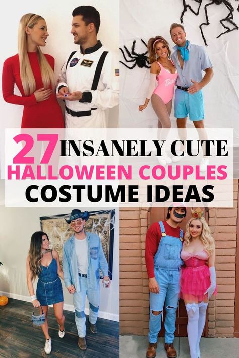 Easy Couple Halloween Costumes, Cute Couples Costumes, Funny Couple Costumes, Couples Halloween Costumes, Diy Couples Costumes, Best Couples Costumes, Halloween Couples, Cheap Halloween Costumes, Couples Halloween Outfits