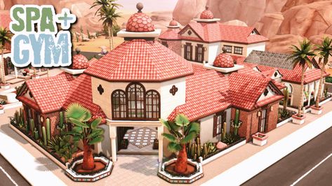 oasis springs gym & spa 🧘‍♀️ Sims 3 Layout, Sims 4 Desert Luxe Kit, Sims 4 Oasis Springs Gym, Sims 4 Bathhouse, Oasis Springs Park Sims 4, Sims 4 Oasis Springs Map, Sims 4 Willow Creek Gym, Sims 4 Oasis Springs Community Lot, Sims Oasis Springs