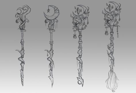 Moon Staff, Drawing Ideas List, Props Art, Fantasy Props, Character Aesthetics, Art Tools Drawing, Concept Art Drawing, Fantasy Map, Art Tutorials Drawing