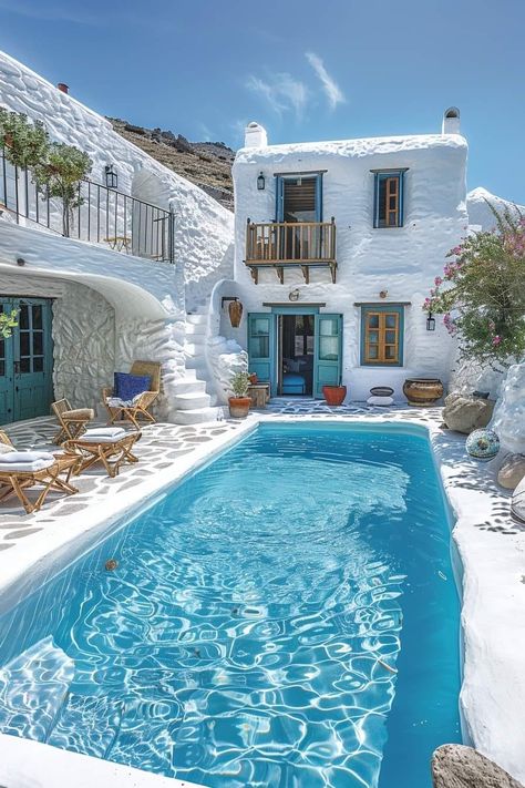 🌅 Dream Villas in Santorini, Greece 🩵 Imagine waking up to breathtaking views of the Aegean Sea, surrounded by the iconic white-washed buildings of Santorini. 🏖️ Whether you're sipping your morning coffee with a view of the caldera or relaxing by your private infinity pool, these dream villas offer the ultimate luxury experience. 🌊✨ 🍇 Explore traditional Greek villages, stroll through vineyards, and catch the most stunning sunsets you've ever seen. Perfect for a romantic getaway or a peacef... Houses In Greece, Coffee With A View, Greece House, Greek Villa, Santorini House, Santorini Villas, Greece Villa, Luxury Experience, Greek Villas