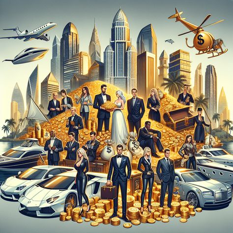 "Discover the manifestation of wealth in our vibrant image! It features gold coins, luxury cars, towering skyscrapers, and prosperous people. All this opulence could be yours. Learn more in our [link]."

#WealthManifestation #LawOfAttraction #Prosperity #Abundance #Success #wealth Wealth Visualization, Haha Gif, Abundance Images, Male Angels, Money Logo, Ancient Artefacts, Copyright Free Images, Wealth Abundance, Jesus Photo