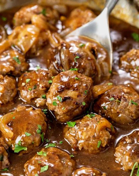 Meatballs And Gravy Easy, Turkey Meatballs And Gravy, Meatballs With Gravy, Rice And Gravy, Mennonite Recipes, Cozy Cook, Meatballs And Gravy, Tender Meatballs, Savory Sides