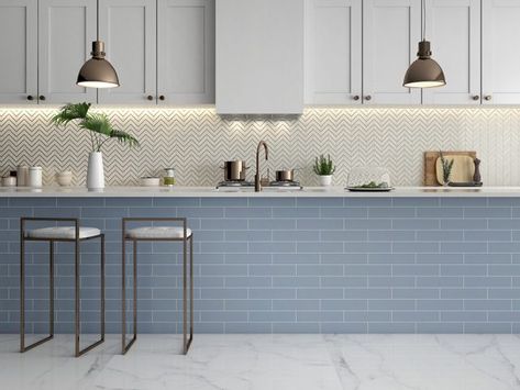 Omni_Install_soft-Blue Element Of Design, Metal Mosaic Tiles, Tiles Direct, Mid Century Modern Minimalist, Glazed Ceramic Tile, Contemporary Mid Century Modern, Metal Tile, Green Sky, Elements Of Design