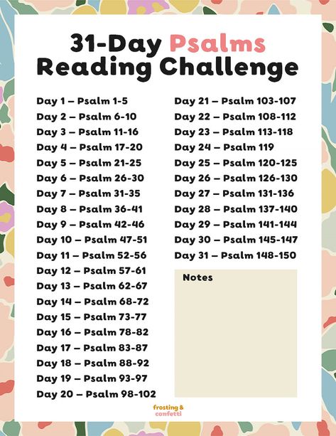 This free printable will help you on your journey to reading the entire Book of Psalms in a month. This is the perfect challenge for new Christians. Bible Reading Challenge Monthly, Book Of Psalms Scriptures, The Book Of Psalms Bible Study, Psalms Reading Plan, Psalm Reading Plan, The Book Of Psalms, Buddha Philosophy, Legacy Bible, Bible Reading Challenge