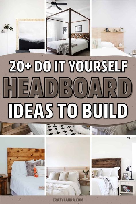 If you're looking for a DIY project to build this weekend and want to save some money, check out these awesome step by step DIY headboard build plans and tutorial ideas to get inspired to build your own! Master Bedrooms Decor Wood Headboard, Diy Freestanding Headboard, Making A Queen Size Headboard, Headboards For King Size Beds, Simple Wood Headboard Diy, Fyi Headboard Master Bedrooms, Kingsize Headboard Diy, King Size Head Board, Build A Headboard Diy Projects