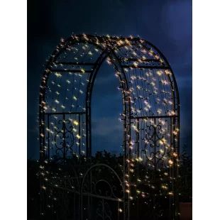 Montebello Iron Garden Arbor | Wayfair Prom Themes Starry Night, Starry Night Prom, Celestial Wedding Theme, Elegant Landscape, Solar Panel Mounts, Starry Night Wedding, Mini String Lights, Prom Themes, Dance Themes