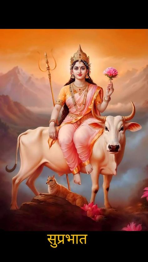 Navratri Shailputri, Navratri Day 1, Mother Durga, Navratri Devi, Meditation Artwork, Maa Durga Photo, Spiritual Figures, Durga Ji, Yt Shorts