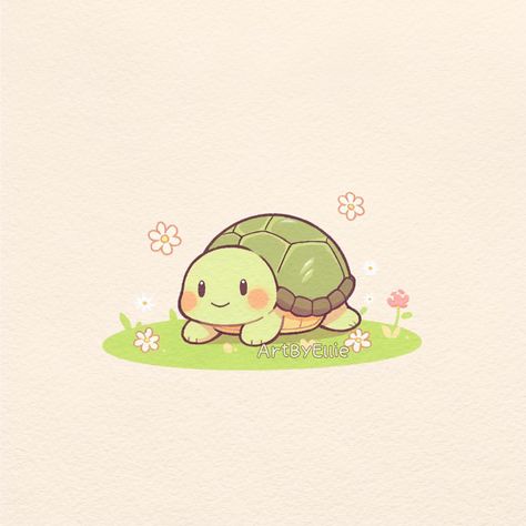 #cutedrawing #cuteart #aesthetic #illustration #cute #kawaii #cuteartwork #cuteartstyle #kawaiiart #doodle #doodling #art #drawing Kawaii Turtle Drawing, Aesthetic Turtle Drawing, Kawaii Frog Art, Simple Cute Animal Doodles, Cute Animals Drawings Cartoon, Kawaii Animal Art, Cute Turtle Illustration, Cute Animals Doodles, Cute Animal Drawings Kawaii Chibi