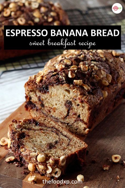 Fluffernutter Banana Bread, Banana Coffee Bread Recipe, Banana Coffee Loaf, Mocha Banana Bread, Chocolate Espresso Banana Bread, Banana Bread Loaf Recipe, Light And Fluffy Banana Bread, Coffee Banana Bread Recipe, Roasted Banana Bread