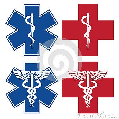 EMT, Nurse, Doctor Caduceus Medical Services Red and Blue Cross Symbols Isolated Vector Illustration Stock Vector - Illustration of emblems, ambulance: 177737954 Ambulance Logo, Medical Alert Symbol, Doctor Stickers, Firefighter Pictures, Cross Symbol, Medical Symbols, Graphic Design Photoshop, Design Photoshop, Nurse Doctor