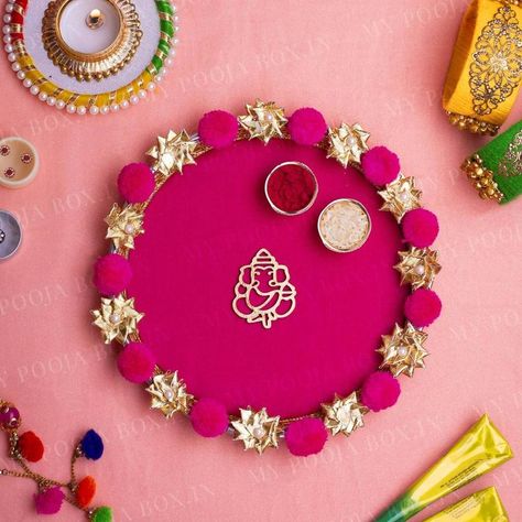 Arti Thali Decoration, Diwali Home Decor, Diwali Home Decoration, Laxmi Ganesh, Thali Decoration, Thali Decoration Ideas, Diy Floral Decor, Janmashtami Decoration, Diwali Decorations At Home