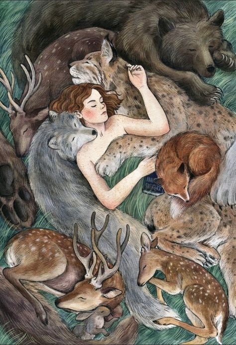 Anna Speshilova Lup Singuratic, Fantasy Vibes, Northern Star, Spirit Animal Art, Ink Watercolor, Arte Inspo, April 6, Fairytale Art, Art Et Illustration