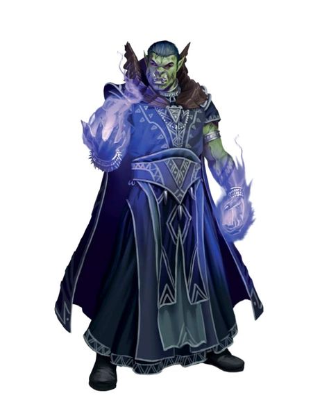 Orc Wizard Dnd, D&d Villains, Dnd Clockwork Sorcerer, Half Orc Sorcerer, D&d Sorcerer, Half Orc Wizard, Goblin Sorcerer, Pathfinder Orc, Orc Wizard