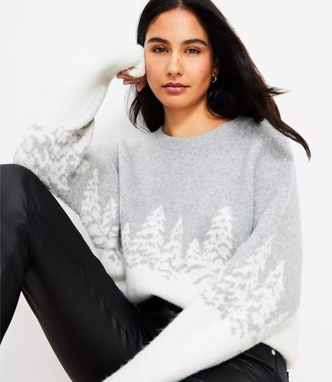 Forest Sweater Cute Women Sweaters, Fashion At 50, Forest Sweater, What To Wear In Winter, Sweaters Outfit, Knit Clothing, Tree Sweater, Stylish Outfits For Women, Stylish Outfits For Women Over 50