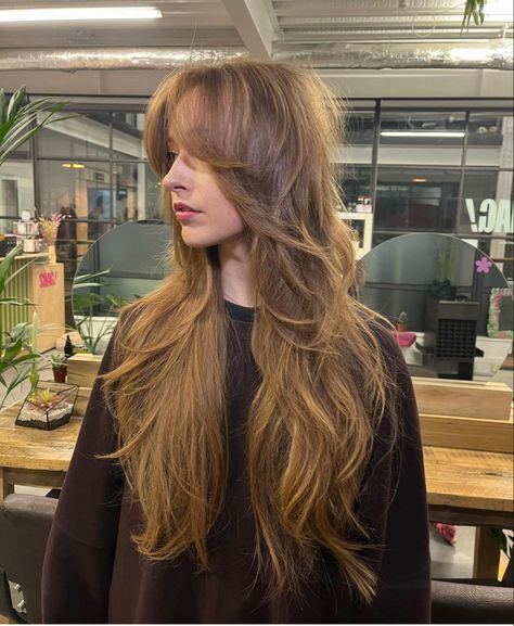 Butterfly Layers, Shaggy Long Hair, Haircuts For Long Hair With Layers, Kadeřnické Trendy, Hair Inspiration Long, Hairstyles For Layered Hair, Hair Stylies, Haircuts Straight Hair, Long Hair With Bangs