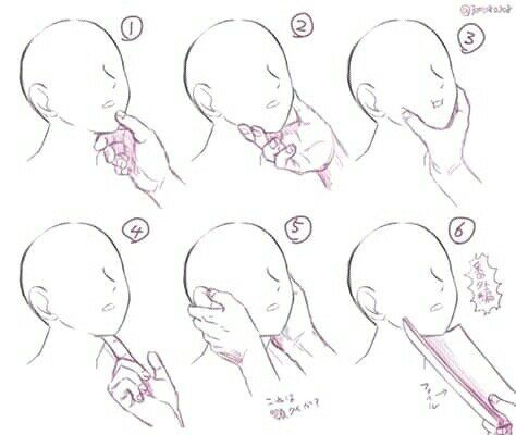 Drswing face grab Draw Hands, Draw Manga, Hand Drawing Reference, Hands Holding, Gambar Figur, 인물 드로잉, Chin Up, Sketch Inspiration, Art Poses