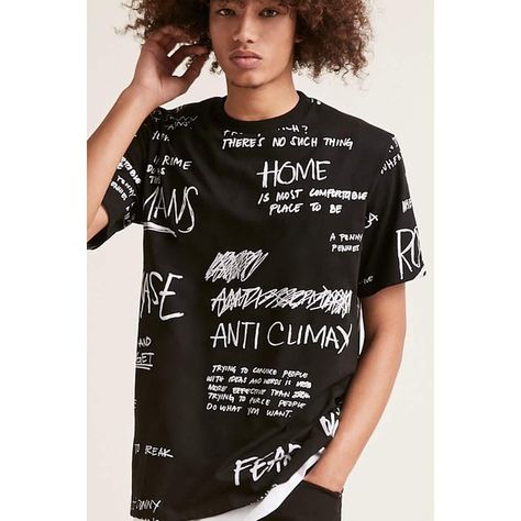 Forever21 When In Rome Graphic Tee (41 BRL) ❤ liked on Polyvore featuring men's fashion, men's clothing, men's shirts, men's t-shirts, mens long sleeve graphic t shirts, mens short sleeve shirts, mens long sleeve shirts, mens crew neck shirts and mens long sleeve t shirts Hipster Graphic Tees, Cycle Jersey, Hipster Summer, Clothes For Teens, Adobe Design, Summer Graphic Tee, American Jeans, Shirt Design Inspiration, Shirt Print Design