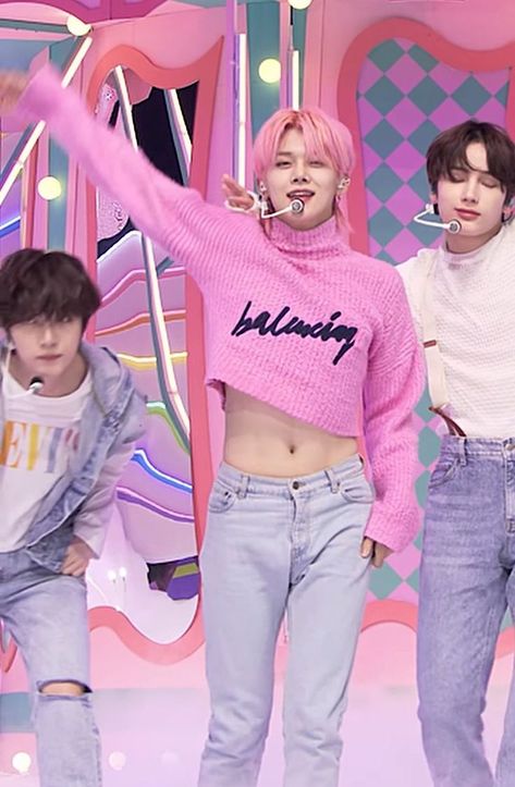 Txt Crop Top, Yeonjun Crop Top, Men Crop Top, Kpop Fashion Men, Mens Crop Top, Choi Daniel, Orange Tank Top, Celebrity Look Alike, Tomorrow X Together