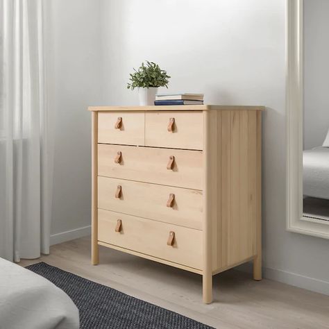 BJÖRKSNÄS 5-drawer chest - birch - IKEA Cotswold House, Ikea Dresser, Ikea Bedroom, Painted Drawers, Dresser Storage, Design Line, 5 Drawer Chest, Hus Inspiration, Ikea Family