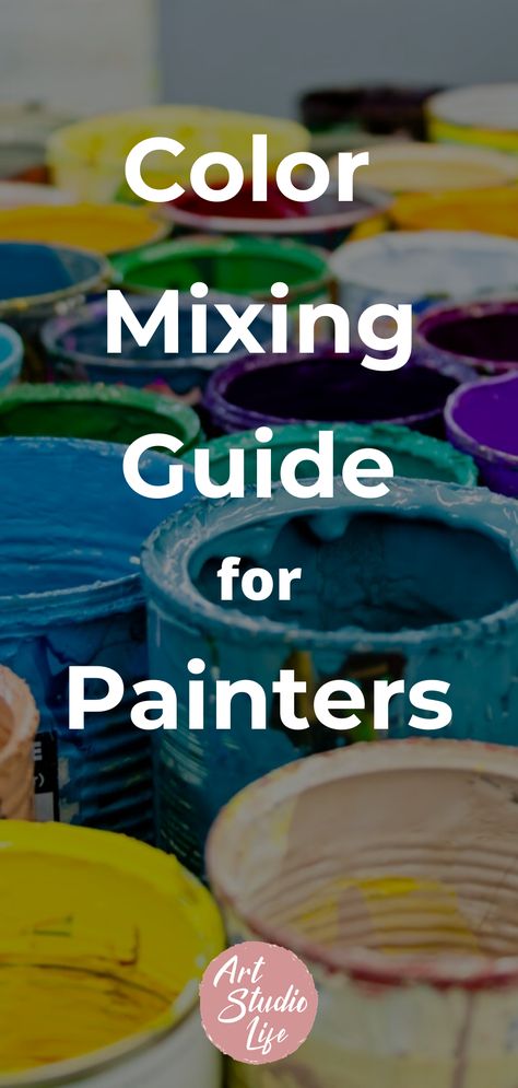 Learn all about mixing colors! Enrich your paintings by expanding your color mixing knowledge. Color mixing for beginners. Learn how to mix different shades of colors with oil paints, acrylic paints and watercolor paints. Painting tutorial for beginners. Step by step painting tutorial. Learn how to mix complementary colors. Mixing paint. #colormixing #color #oilpainting #paint #arttips #paintinglessons #mixingpaint Color Mixing Chart Acrylic Tutorials, Acrylic Colour Mixing Chart, How To Start Painting, Color Mixing Chart Acrylic, Colors Mixing, Interior Paint Colors For Living Room, Paints Acrylic, Color Mixing Guide, Mixing Paint Colors