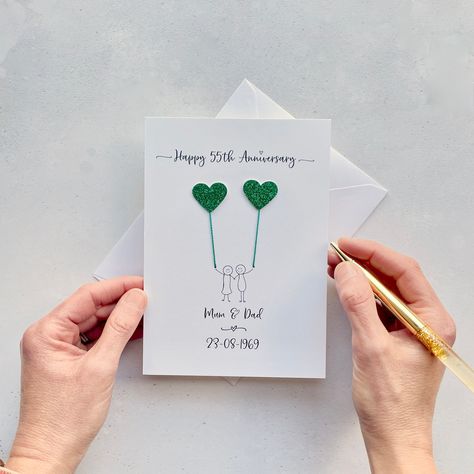 Emerald Wedding Anniversary Cards, Happy 55th Anniversary, Couple Smile, Emerald Wedding Anniversary, Emerald Anniversary, 55th Wedding Anniversary, Smile Please, 55th Anniversary, Wedding Anniversary Celebration