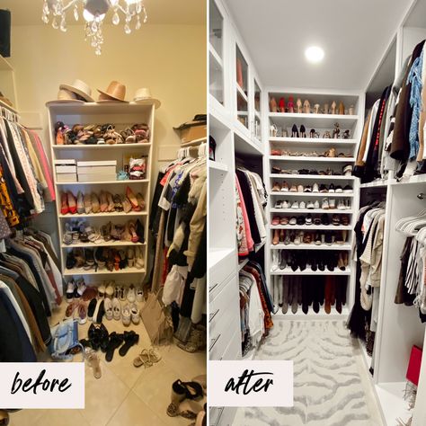 My Walk-in Closet Makeover - Uptown with Elly Brown Small Walkin Closet, Master Closet Layout, Ideas De Closets, Closet Redesign, Small Master Closet, Diy Walk In Closet, Organizing Walk In Closet, Walk In Closet Small, Master Closet Design