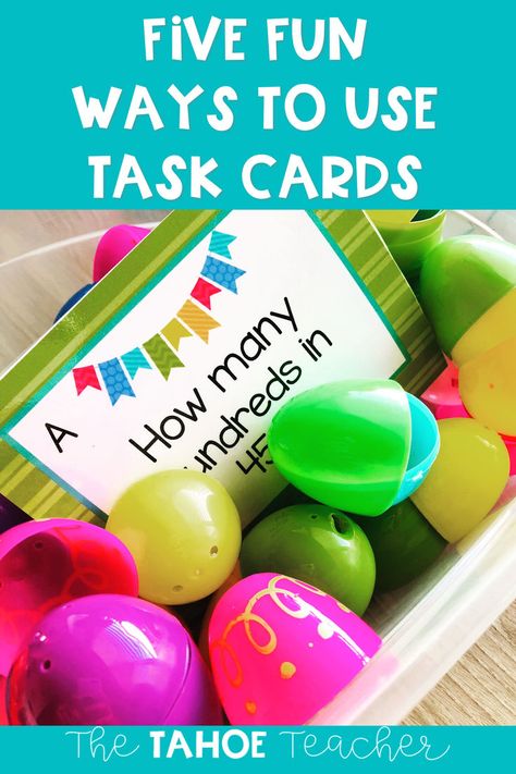 Keep your students engaged with task cards by using these simple tips. These tips work for kindergarten, first grade, second grade and up, and can be used in reading, math, science, or social studies. Work For Kindergarten, Second Grade Math, Student Engagement, In The Classroom, Teacher Life, Task Cards, Second Grade, Classroom Management, The Classroom