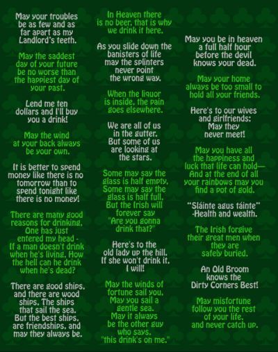 Irish Quotes Funny Short, Short Proverbs, Irish Love Quotes, Short Irish Sayings, Irish Proverbs Quotes, St Patrick Facts, Short And Sweet Quotes, Funny Toasts, Irish Blessing Quotes