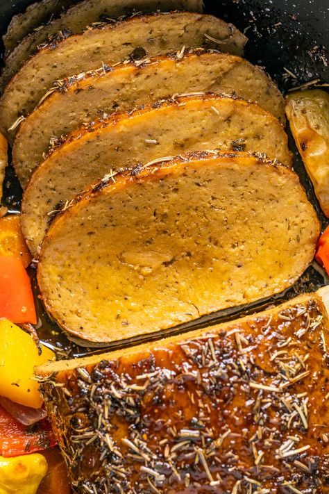 Vegan Turkey Roast, Vegetarian Turkey, Vegan Meat Recipe, Turkey Roast, Vegan Turkey, Lemon Garlic Butter Sauce, Diet Diary, Vegan Holiday Recipes, Vegetarian Thanksgiving