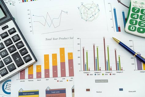 Workplace of business chart showing financial success with pen and calculator. data analysis and investment concept Graphs Aesthetic, Data Analysis Aesthetic, Analysis Aesthetic, Business Chart, Life Vision, Life Vision Board, Girl Drawings, Data Analysis, Financial Success