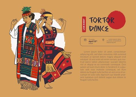 Socmed Design, Dance Traditional, Poster Cafe, Dance Culture, Dance Vector, Indonesian Language, Dance Books, Daily Report, Ethnic Pattern Design