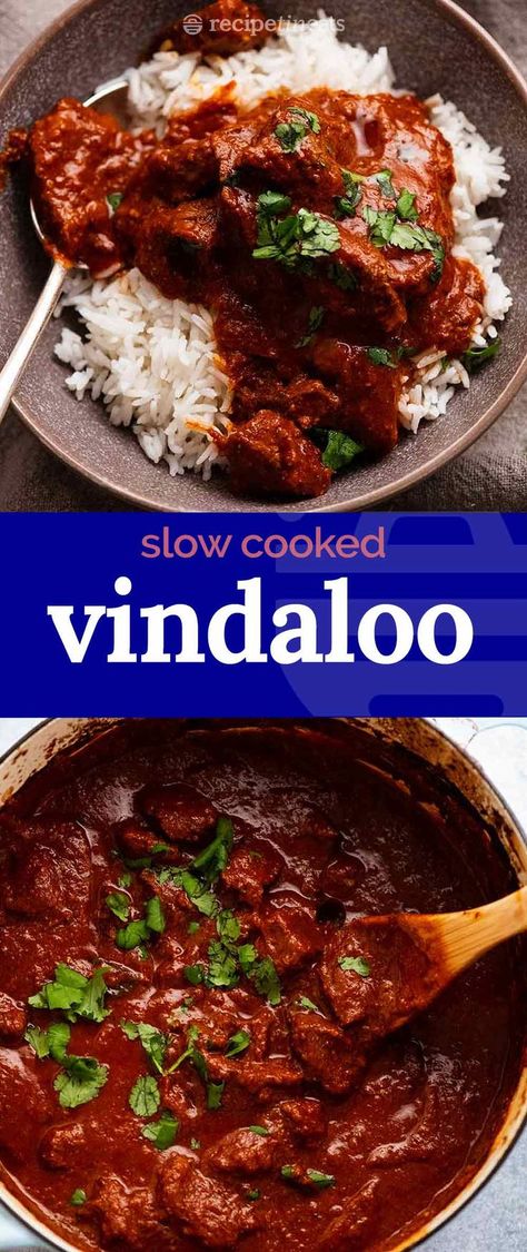 Vegetarian Vindaloo Recipe, Beef Vindaloo Recipe Indian, Slow Cooker International Recipes, Slow Cook Beef Curry, Chicken Vindaloo Recipe Slow Cooker, Crockpot Beef Vindaloo, Traditional Curry Recipes, Beef Vindaloo Recipe Slow Cooker, Slow Cooker Beef Vindaloo