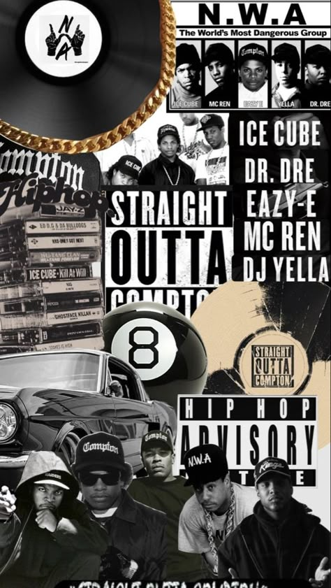 Hip Pop Wallpaper, Gangsta Wallpaper Iphone, Straight Outta Compton Wallpaper, Nwa Wallpaper, 90s Rnb Aesthetic Wallpaper, Gangster Background, Nwa 90s Wallpaper, Hiphop Aesthetic Wallpaper, Nwa 90s