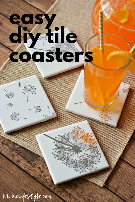 Diy Tile Coasters, Craft Night Projects, Diy Coasters Tile, Girls Night Crafts, Couple Crafts, Easy Diy Ideas, Diy Crafts For Teens, Coaster Crafts, Weekend Crafts