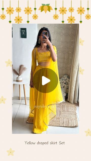 Haldi Outfit For Bridesmaid Indian, Haldi Bridesmaid Outfit, Haldi Bridesmaid, Haldi Outfits For Bridesmaid, Lehenga Haldi, Trending Lehenga, Bridesmaid Indian, Yellow Drapes, Lehenga Indian