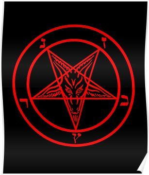 Inverted Pentagram with Baphomet Goat Poster Wallpaper Aesthetic, Bible, Digital Download, Red, Design