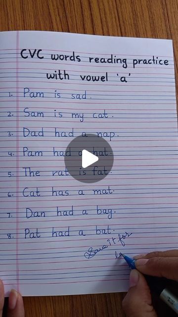 Rajni Ojha on Instagram: "Reading practice with simple sentences can help your kid to become a good readers.

Low prep and low budget activity at home 

So try out with your kids

#parenting #homeschooling #kindergarten #motherhood #reels #viralvideo #education  #instagram #instagood #readingtime

 🙂" Simple Sentences For Kids, Simple Sentences For Kindergarten, Homeschooling Kindergarten, Reading Practice, Good Readers, Simple Sentences, Reading Words, Cvc Words, Reading Time