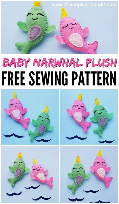 Narwhal Craft, Narwhal Plush, Sewing Activities, Cute Narwhal, First Sewing Projects, Sewing Projects For Kids, Sewing Patterns For Kids, Plush Pattern, Sewing Lessons