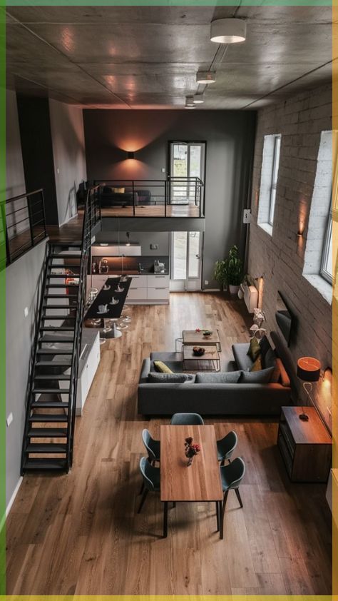 Industrial Minimalist House, Minimalist Industrial Interior Design, Loft Design Industrial, Ralph Lauren Bedroom English Country, Bedroom English Country, Old Money Bedroom, Industrial Loft Apartment, Industrial Minimalist Interior, Loft Apartment Designs