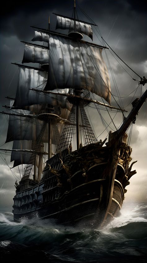 Download this image for Free on Zwin.io Ghost Ship Art, Pirate Ship Tattoos, Black Pearl Ship, Pirate Ship Art, Kaptan Jack Sparrow, Navi A Vela, Pirate Boats, Bateau Pirate, Sailing Art