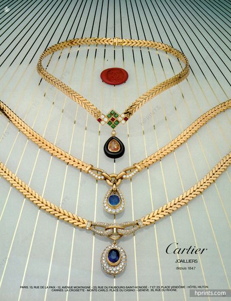 Cartier 1982 Necklaces Vintage Cartier Necklace, Cartier Vintage Jewelry, Vintage Cartier Jewelry, Cartier Necklaces, History Jewelry, Cartier Vintage, 1980 Fashion, Cartier Necklace, Neck Pieces Jewelry