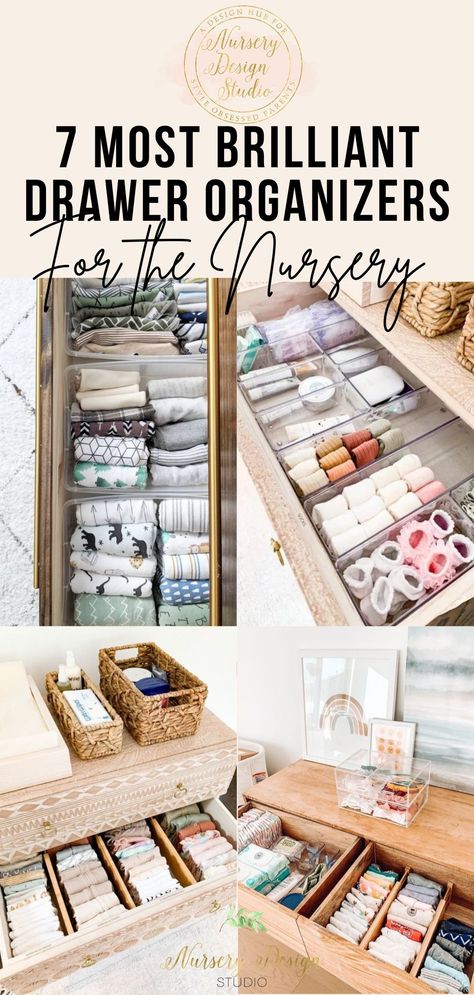 THE-7-MOST-BRILLIANT-NURSERY-DRAWER-ORGANIZERS Nursery Drawers, Top Organization Ideas, Baby Drawer Organization, Dresser Top Organization Ideas, Newborn Organization, Nursery Drawer Organization, Baby Dresser Organization, Dresser Top Organization, Nursery Dresser Organization